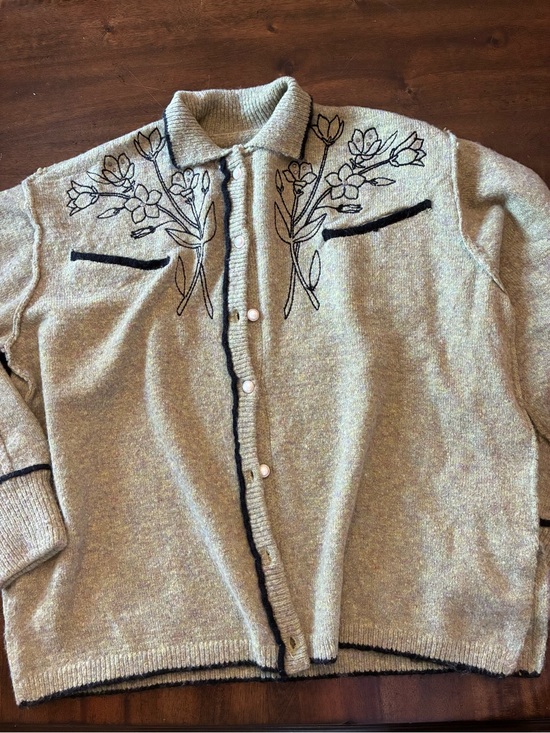 Free People Sweaters - Free People We The Free Wildflower Cardi Sweater Women’s Large Green Cardigan